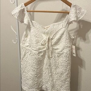 Lucky Brand White Textured Top